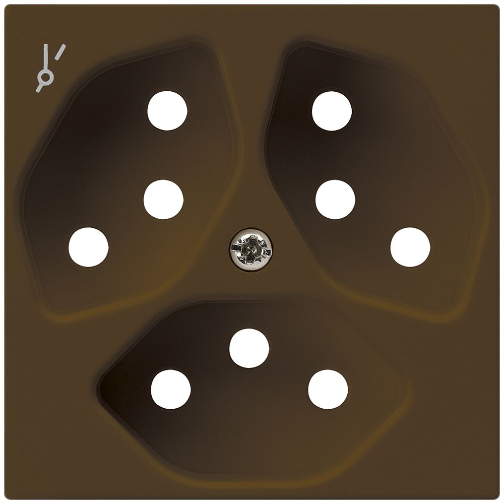 Placca frontale kallysto 3×T13/1 60×60mm marrone per presa 3×T13/1