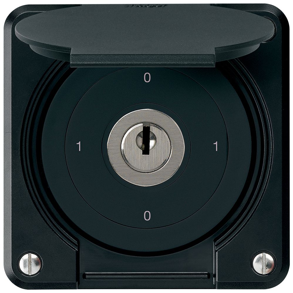 Interruttore a chiave INC robusto IP55 con copertura S0/2P nero combinazione