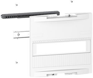 Kit de montage SE Resi9 avec rail DIN 1 rangée p.12UM/rangée avec barrette PE+N