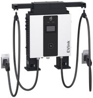 Station de charge EVlink Pro 2×CCS2 5m a.gestion câbles 4G ISO15118 IK10 IP55