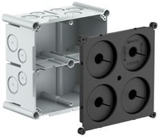 UP-Einlasskasten AGRO 2×2 650°C mit Schutzdeckel, M20/25, grau