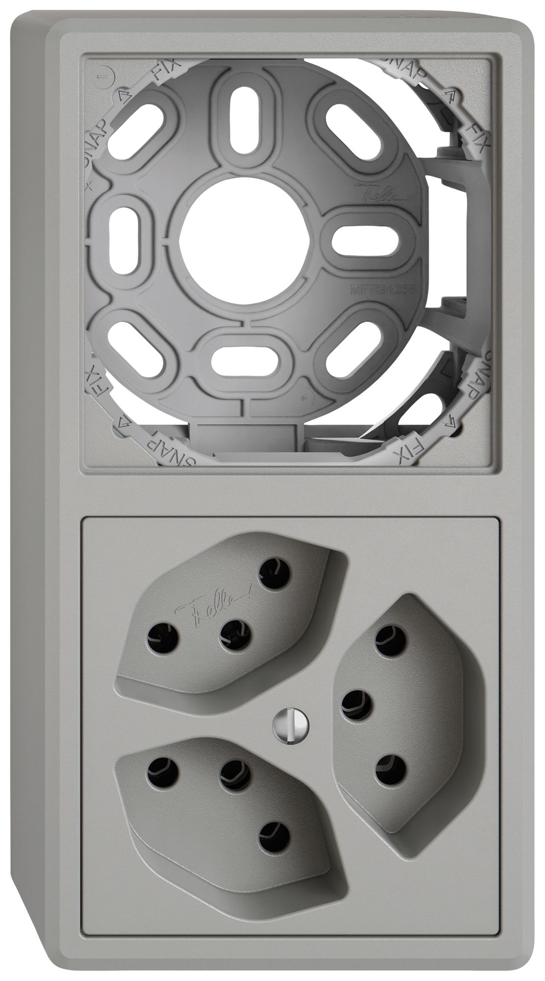 AP-Kombination EDIZIO.liv SNAPFIX® 2×1 140×74mm leer+3×T13 hellgrau