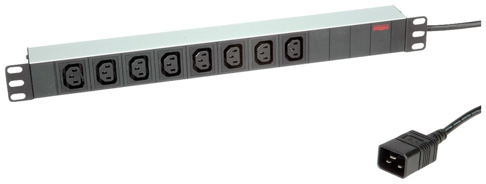 Steckdosenleiste 19" ROLINE 8×C13 2m 1HE schwarz