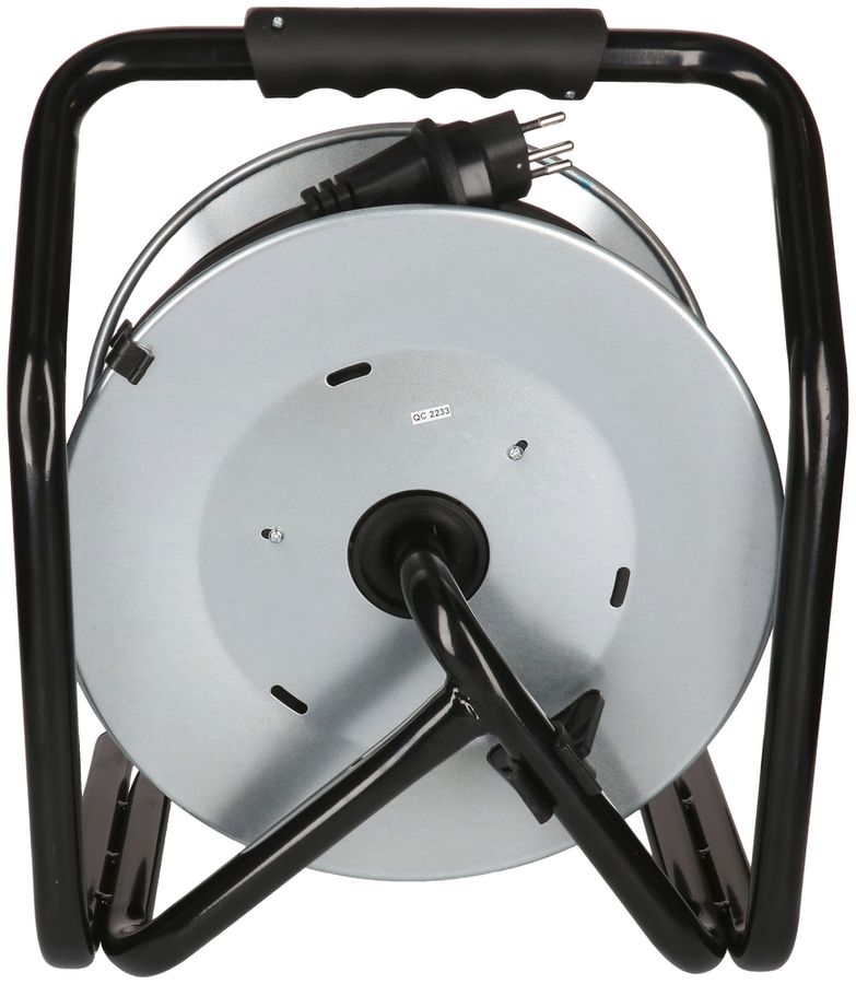 Enrouleur de câble MAX HAURI acier 230V 10A 3×T13 33m 3×1.5mm² IP55 argent