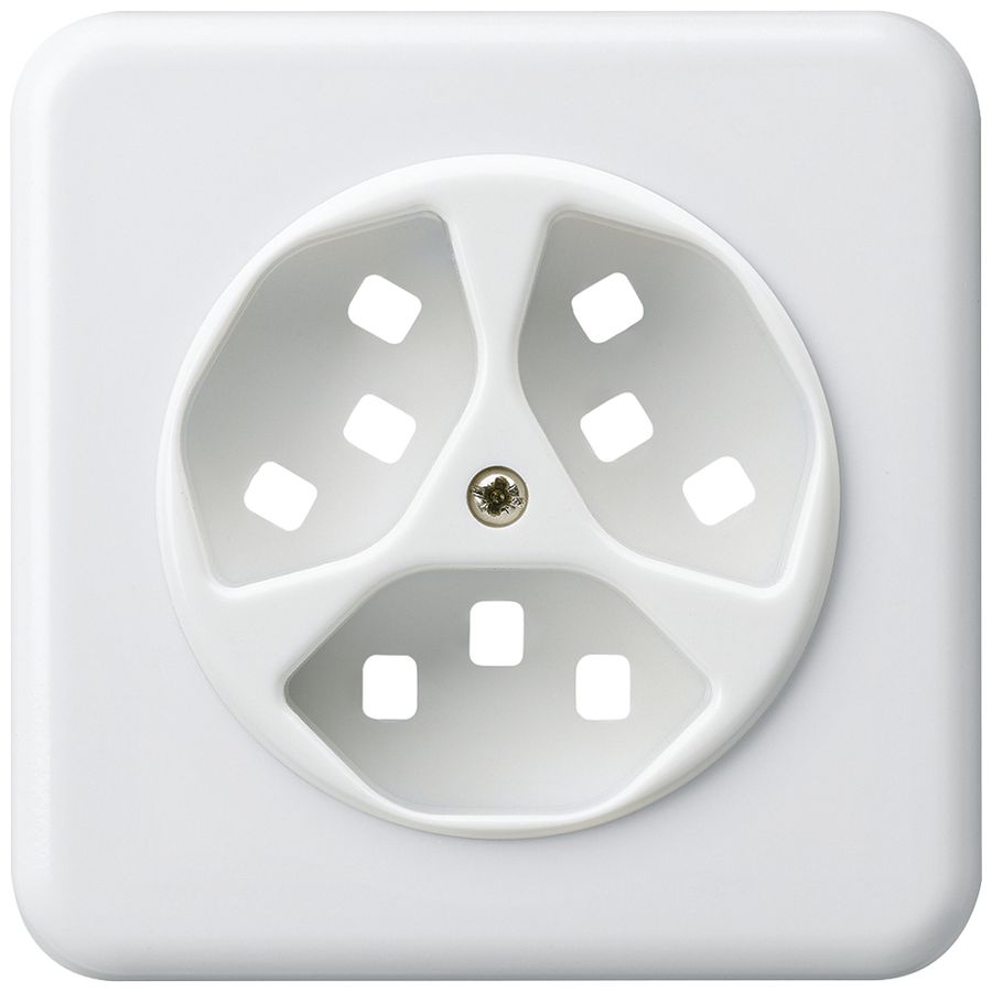UP-Frontset zu Steckdose Hager basico 3×Typ 23 G weiss