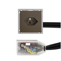 EB-Steckdose EDIZIOdue T13 L1 coffee f Flachkabel Technofil