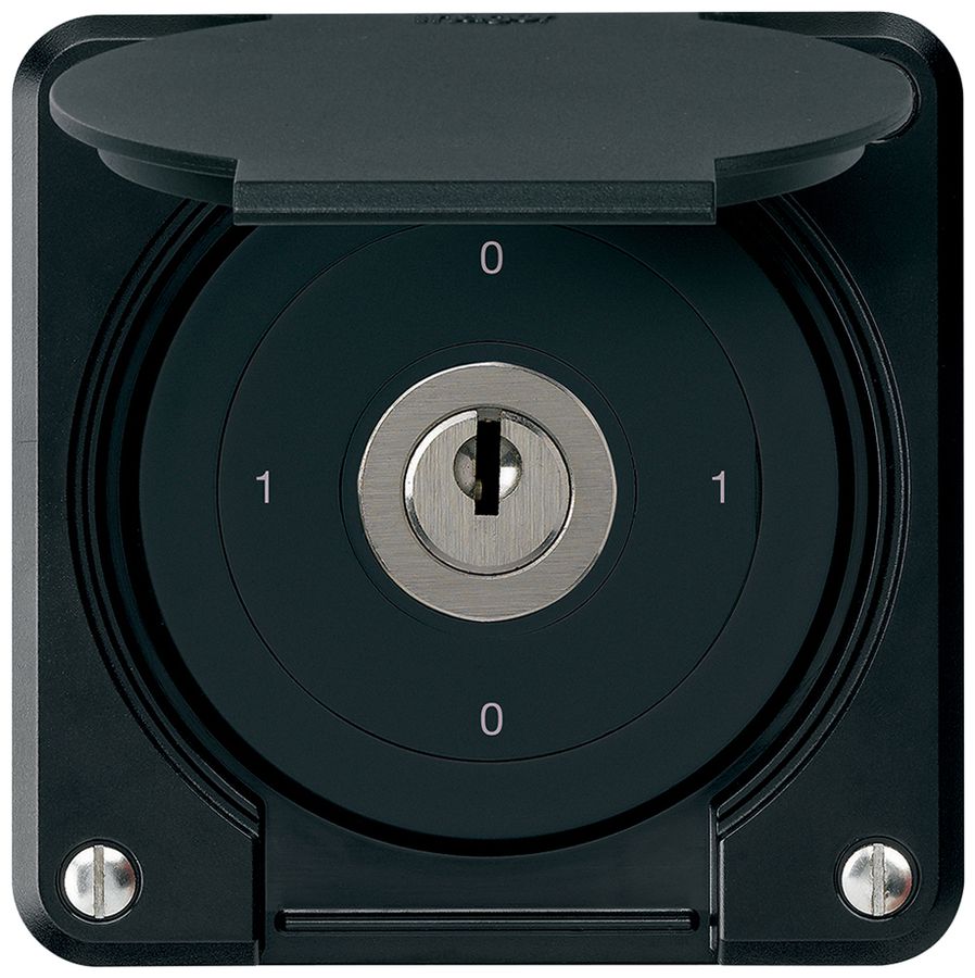 Interrupteur à clé ENC robusto IP55 avec clapet S0/1P noir pour combinaison