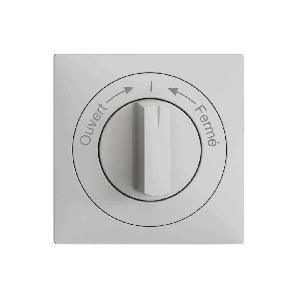 Frontset EDIZIOdue Ouvert->I<-Fermé hellgrau 60×60mm für Schwenktaster