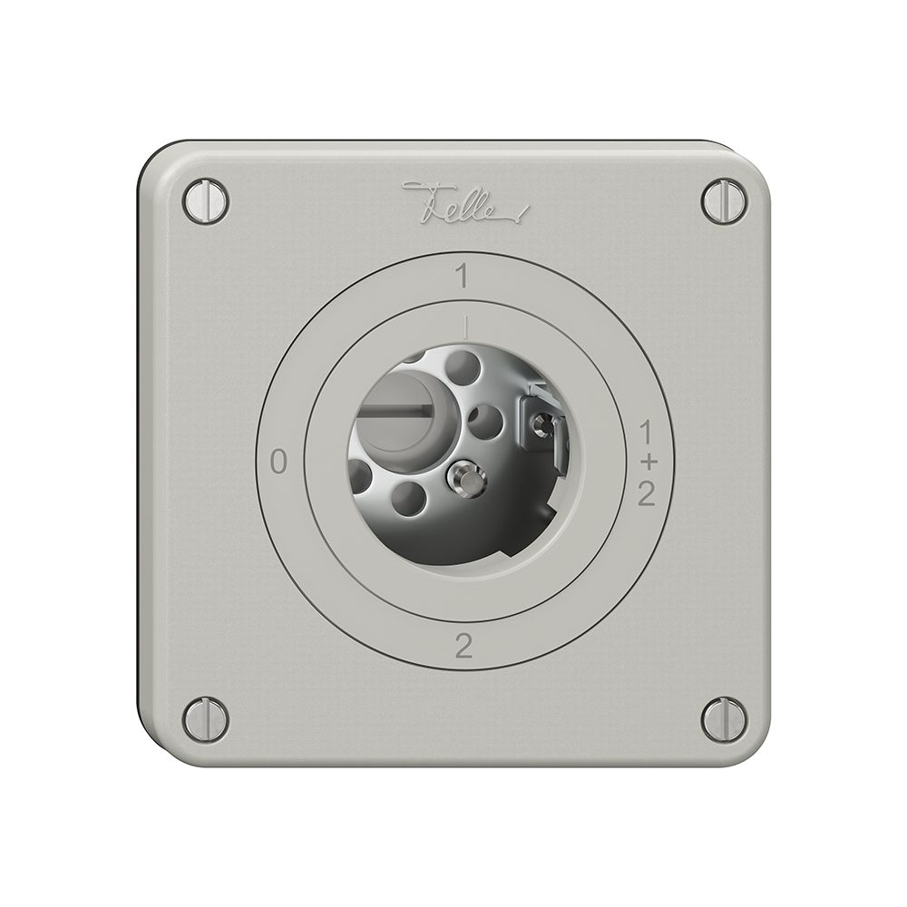 Interrupteur rotatif NEVO, 1/1 L, sans cylindre, KS, 0-1-1+2-2, gris clair