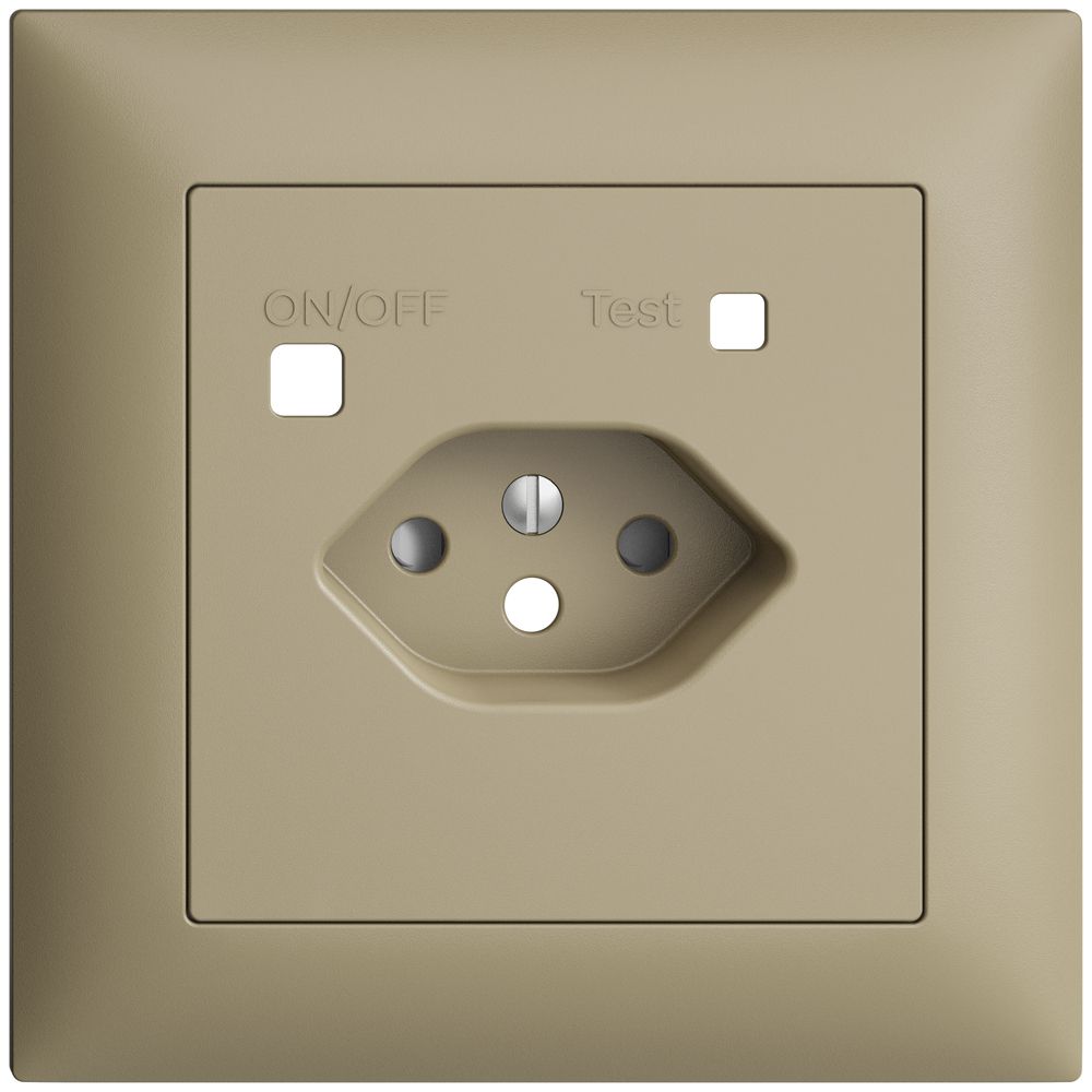 Frontset EDIZIOdue zu FI-Steckdose FMI, T13, shutter, sand