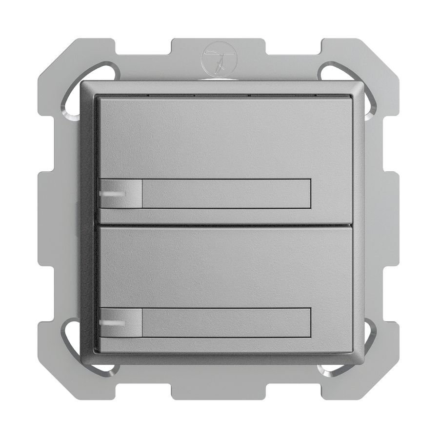 UP-KNX-Taster RGB EDUE, 250mW, m.RGB-LED, m.Papier., 2×Taste, 1×Tastenb., si