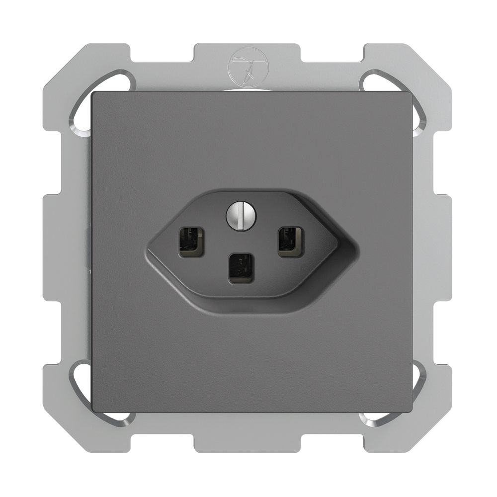 UP-Steckdose EDIZIOdue T23 16A dunkelgrau, mit Steckklemmen