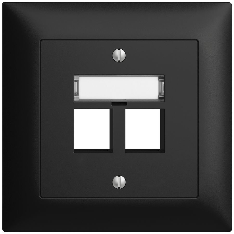 Kit montaggio ENC EDIZIOdue FMI, uscita dritta, per 2×Keystone, nero