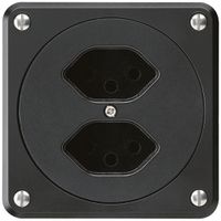 UP-Steckdose robusto 2×Typ 13 schwarz ohne Klappdeckel für Kombination