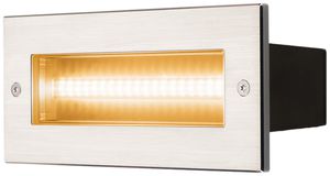 Lpda a muro LED INS BRICK, 9W 950lm 3000K simmetrico IP65 acciaio pregiato