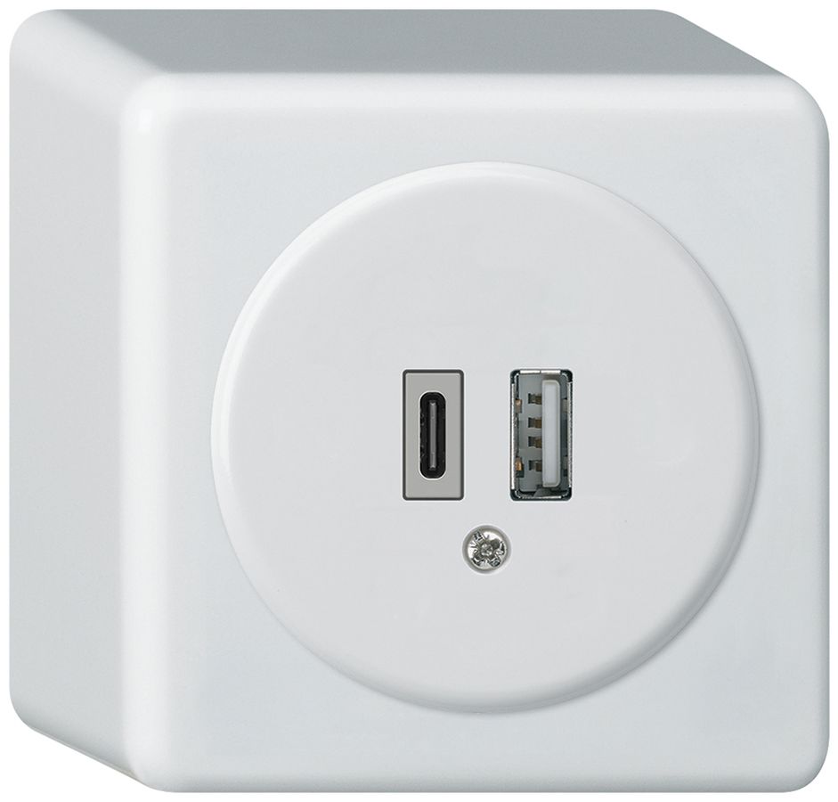 Prise de charge USB AP basico 18W PD 1×type A 1×type C blanc
