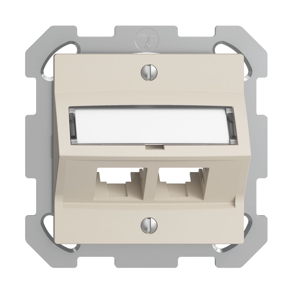 Kit di montaggio INC S-One EDIZIOdue FM per 2×RJ45 obliquo, crema