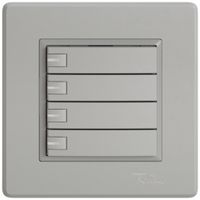 Poussoir KNX RGB ENC EDIZIO.liv SNAPFIX® capteur temp.RGB-LED 4× comm.1T grc