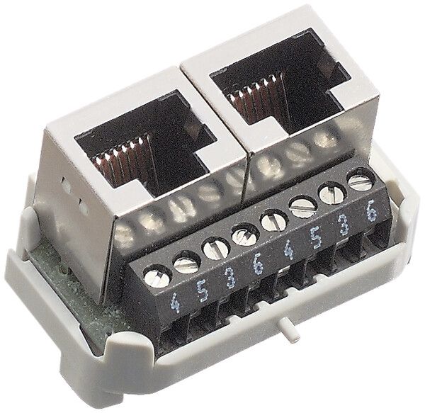 Einsatz ISDN R&M 2×RJ45/s 4P getrennt Schraubklemme swissline
