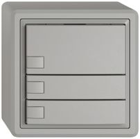 Pulsante universale AP EDIZIO.liv UNI SNAPFIX® s.LED 3× com.1T grc