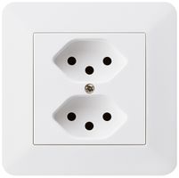 UP-Steckdose kallysto.trend 2×T13 weiss mit Kinderschutz