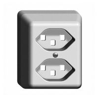 Capot AP FH pour 2×T23 blanc