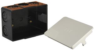 UP-Durchgangsdose Weidmann, leer, schwarz, mit Deckel