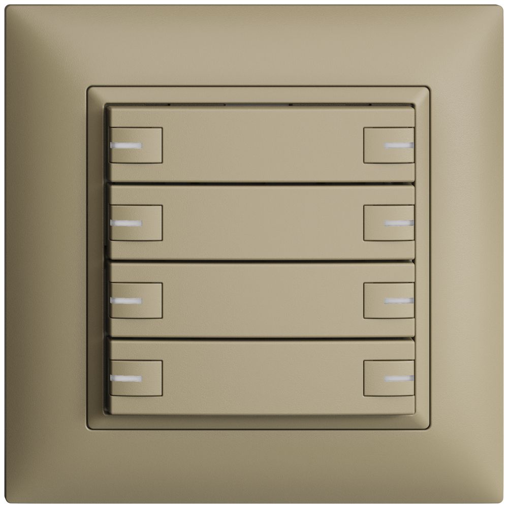 Poussoir ENC KNX 8× EDIZIOdue sand RGB avec LED