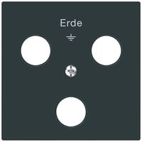 Frontplatte Hager kallysto zu Woertz-Erdsteckdose mit 3 Verbinder schwarz