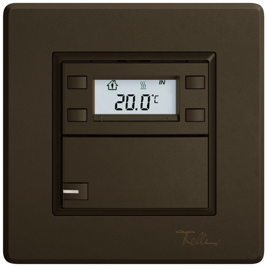 Poussoir RTH ENC EDIZIO.liv SNAPFIX® a.RGB-LED 1×touche comm.1T br