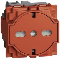 Prise Living Now Schuko/Italie 2 modules 16A socle rétractable rouge