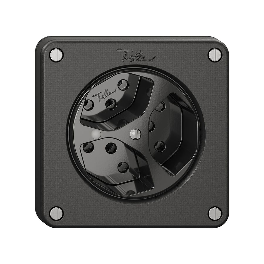 Steckdose NEVO, 3×T13, m.LED, schwarz