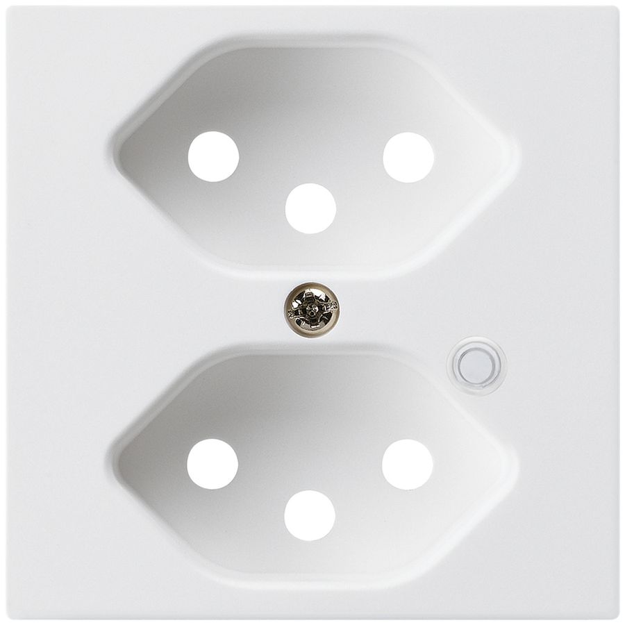 Plaque frontale pour prise Hager kallysto 2×T13 illuminé H blanc ultra