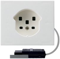 FLF-Steckdose HA Typ 25 mit Steckklemmen mit Rundkabel-Adapter weiss