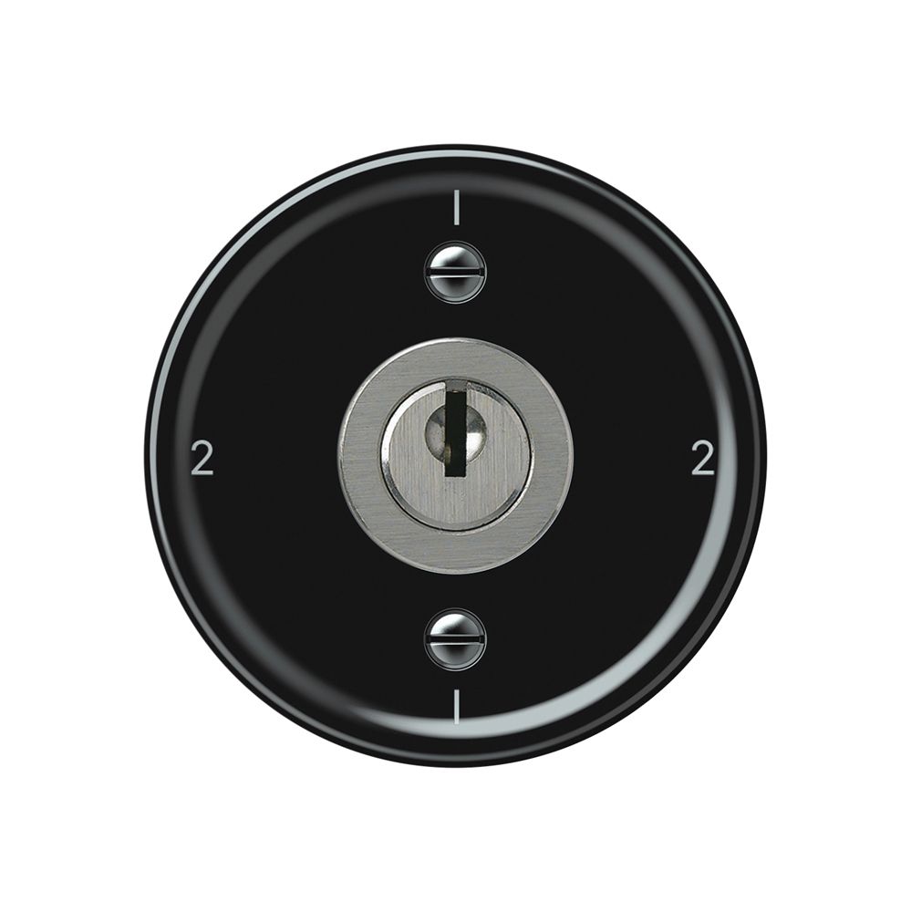 Interruttore a chiave origin commutatore 3/1L 16A 250V 1-2-1-2 60×60mm nero