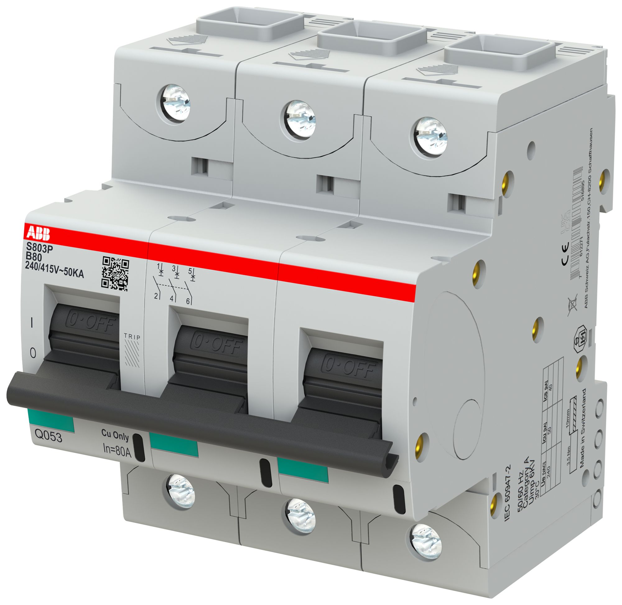 Disgiuntore ABB S803P-B80 3P 400V B-80A 50kA 4.5UM