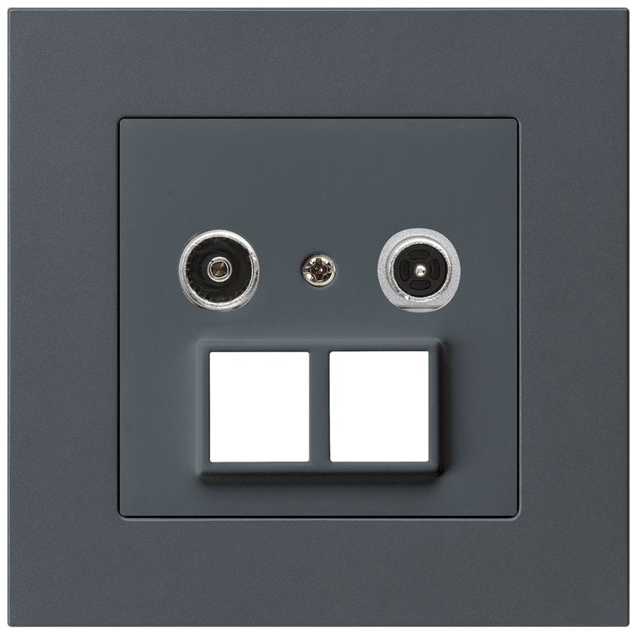 Prise multimédia ENC kallysto.pro R/TV 4dB 2GHz anthracite