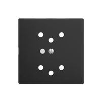 Frontset EDIZIOdue schwarz, 60×60mm 2×T12 mit Linse