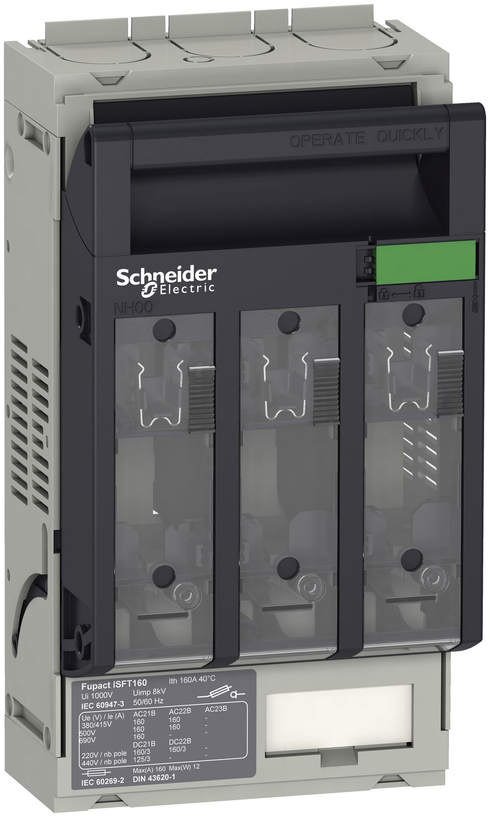 Interrupteur de charge Schneider Electric ISFT160 3P connexion M8