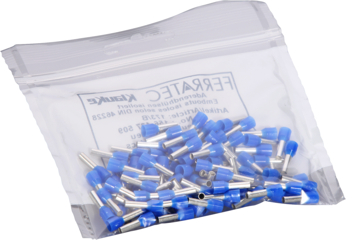 Embout de câble type A isolé 2.5mm²/8mm bleu