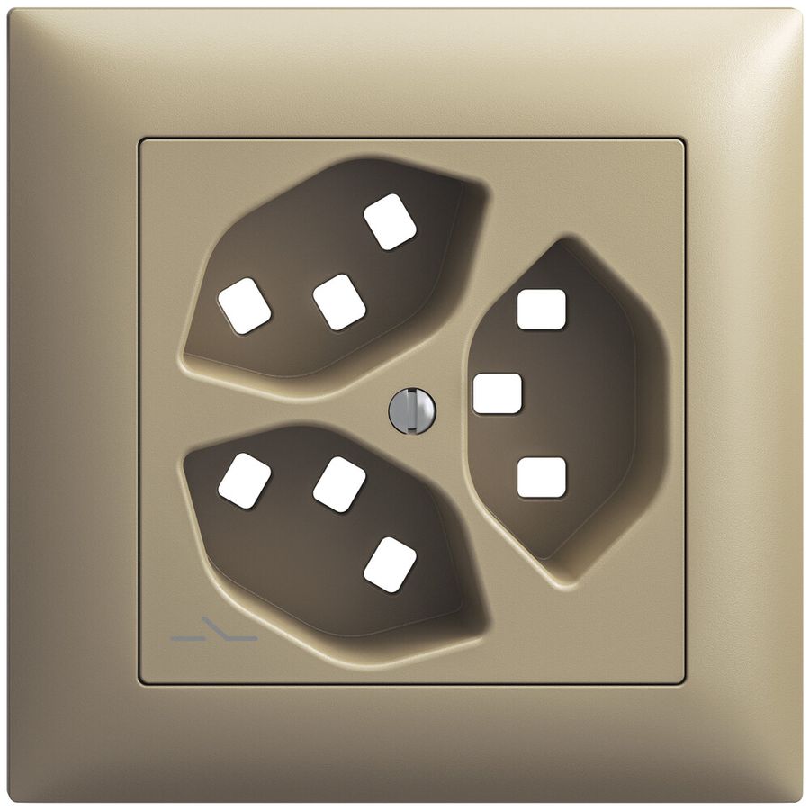 Kit montaggio INC Feller EDIZIOdue, per presa 3×T23 1×separato, sand