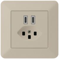 Prise de charge USB ENC Hager kallysto.trend C-C 20W+T23 5V 94×94mm beige