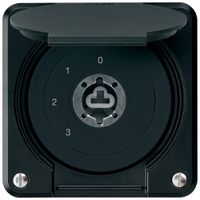 UP-Schlüsselschalter robusto IP55 mit Klappdeckel ohne Zylinder S5/1P schwarz