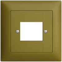 Kit frontal EDIZIOdue olive 88×88mm 4×RJ45