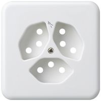 Abdeckplatte basico 3×Typ 13/1 Isolierstoff weiss mit Kinderschutz