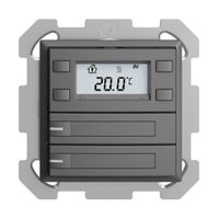 Pulsante RTH INC KNX 2×EDIZIOdue FM grigio scuro, con carta+LED RGB