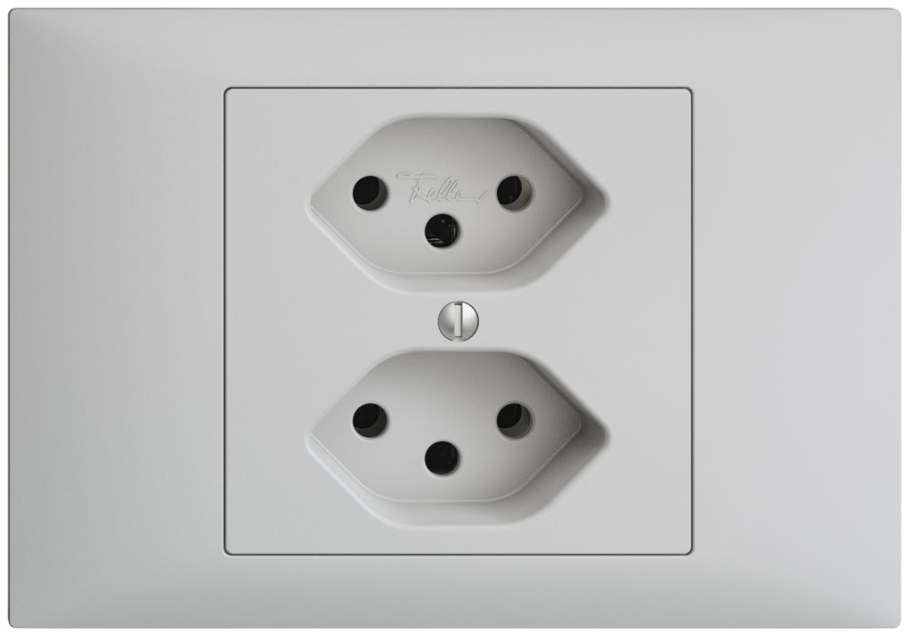 EB-Steckdose EDIZIOdue 2×T13 hellgrau