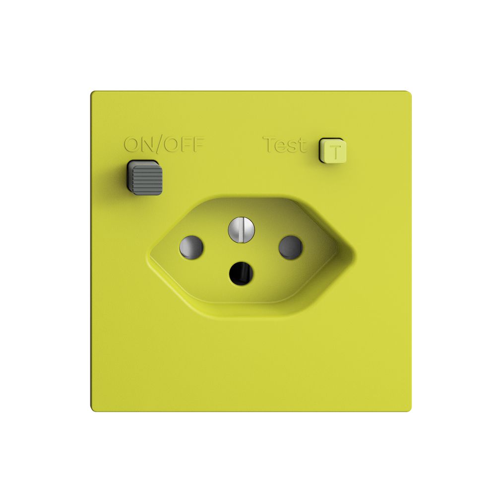 UP-Steckdose EDIZIOdue T13 FI 30mA F, shutter, lemon