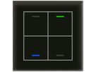 UP-Taster KNX RGBW MDT BE-GTL4TS.01S 4T/4B Temp.Glas schwarz "neutral"
