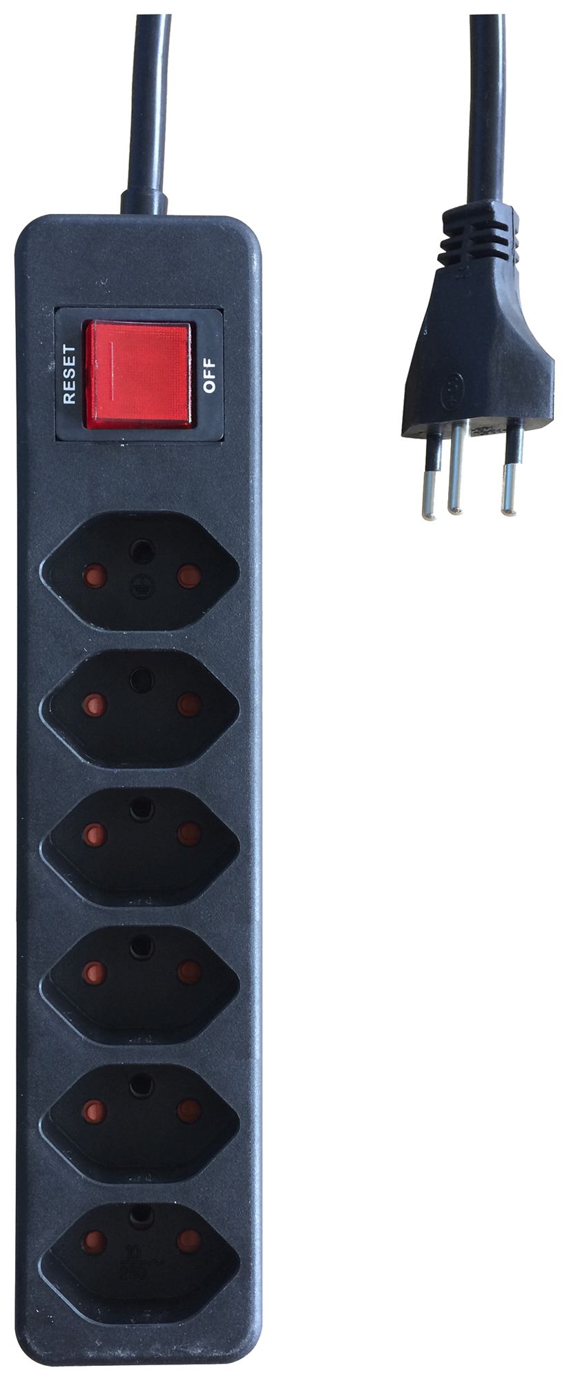 Prise multiple ELBRO 6×T13 10A 2300W 3m noir IP20